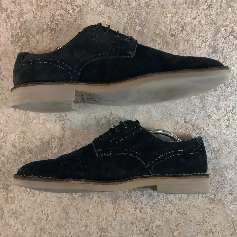 John Varvatos USA Lace-Up‎ Oxfords Shoes Men Size 10.5 M Black Suede *Read Desc.
